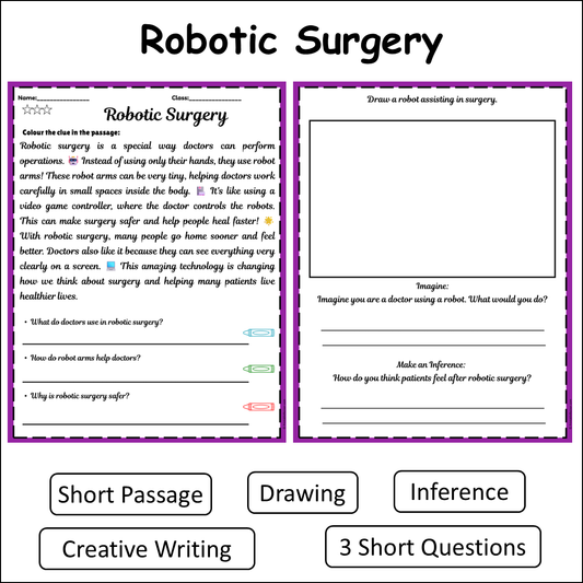 Robotic Surgery | Short Reading Comprehension Creative Worksheet