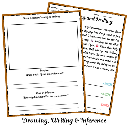 Mining and Drilling | Short Reading Comprehension Creative Worksheet