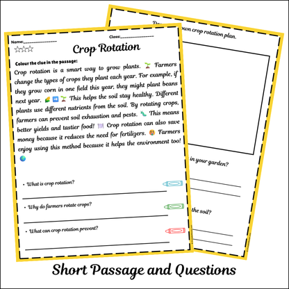 Crop Rotation | Short Reading Comprehension Creative Worksheet