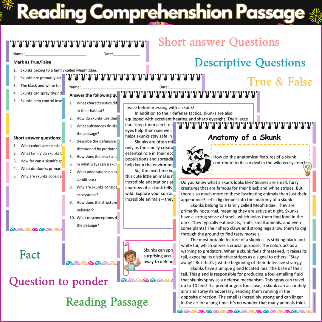 Anatomy of a Skunk | Reading Comprehension Passage and Questions
