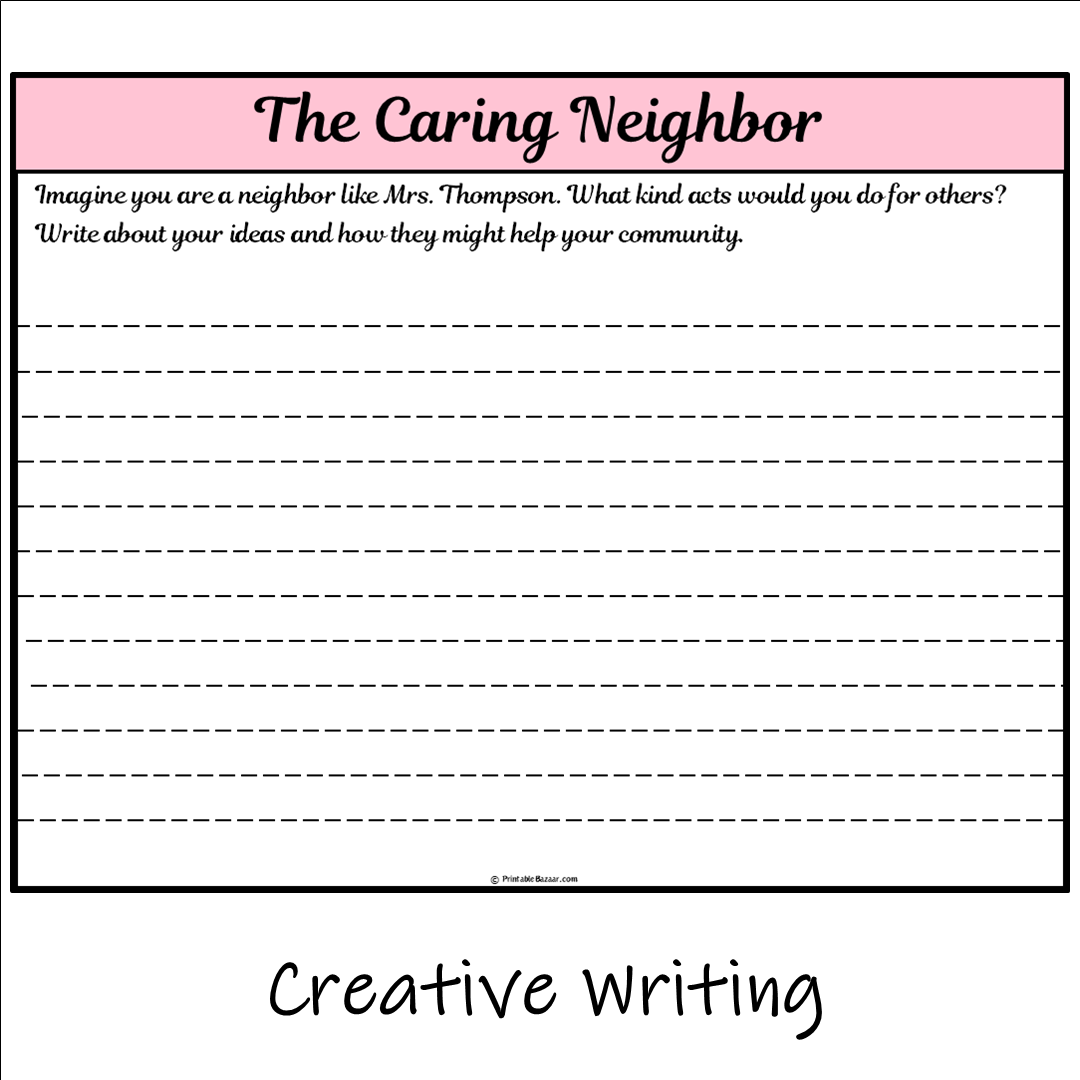 The Caring Neighbor | Main Idea and Supporting Details Reading Passage and Questions