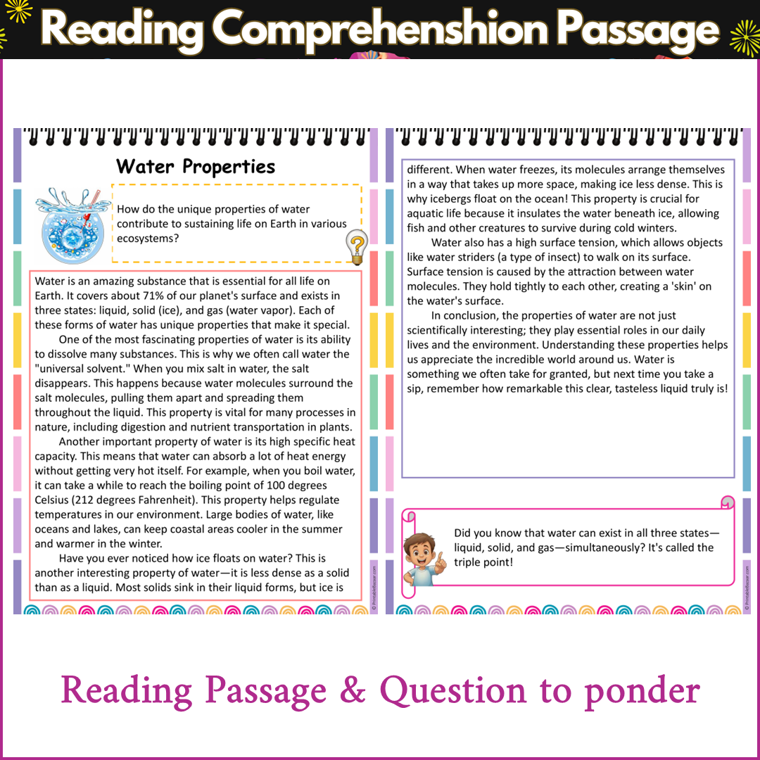 Water Properties | Reading Comprehension Passage and Questions