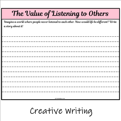 The Value of Listening to Others | Main Idea and Supporting Details Reading Passage and Questions