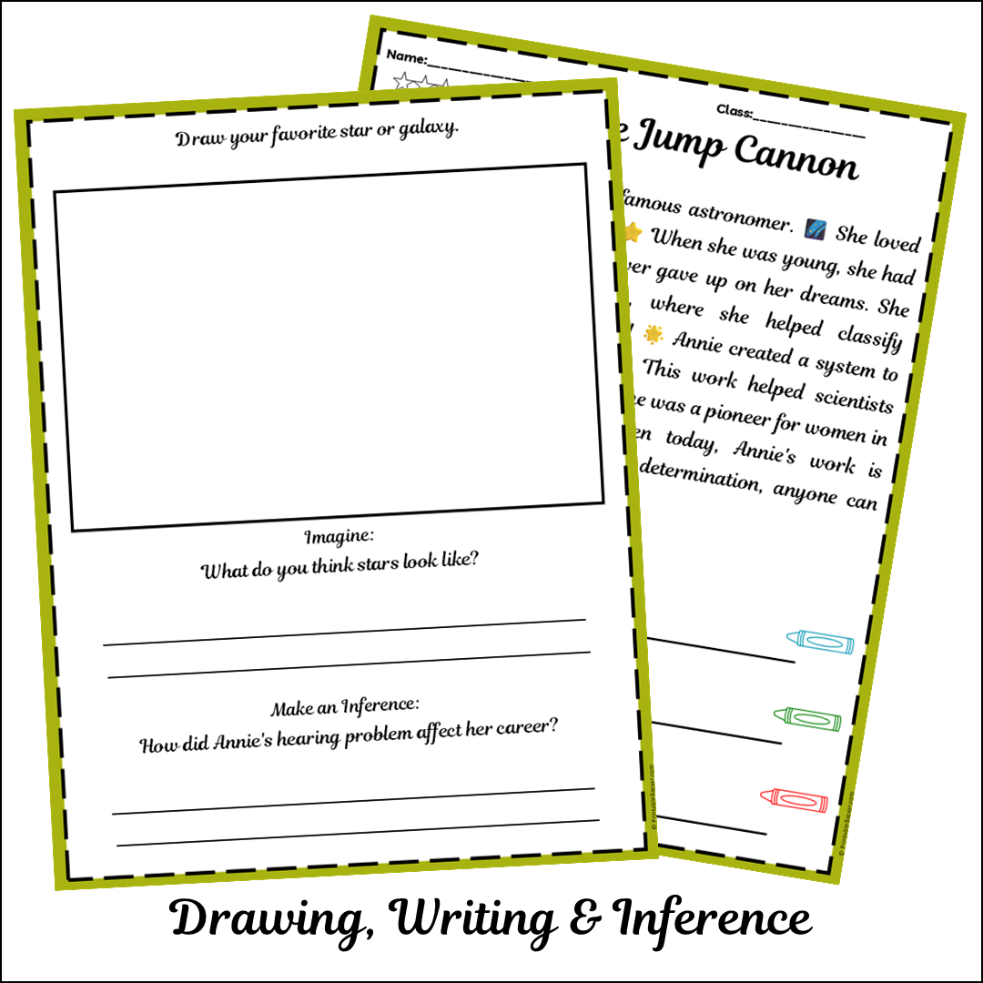 Annie Jump Cannon | Short Reading Comprehension Creative Worksheet