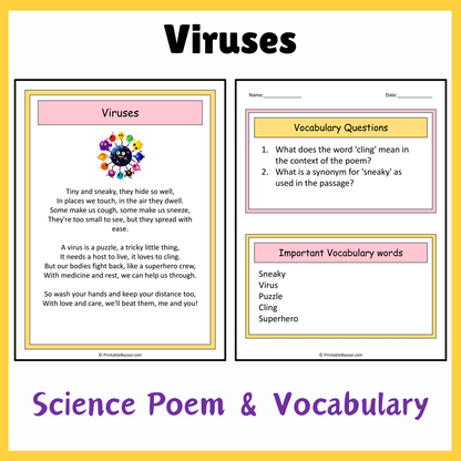 Viruses | Science Poem Reading Comprehension Activity