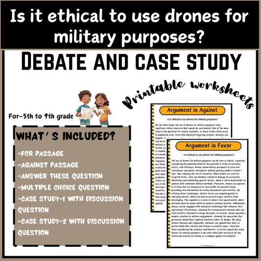 Is it ethical to use drones for military purposes? | Debate Case Study Worksheet