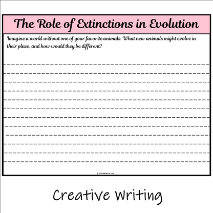 The Role of Extinctions in Evolution | Main Idea and Supporting Details Reading Passage and Questions