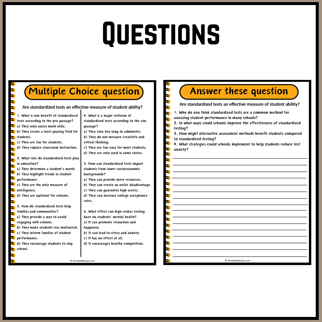 Are standardized tests an effective measure of student ability? | Debate Case Study Worksheet