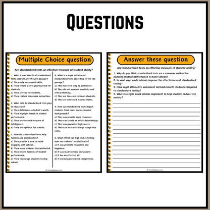 Are standardized tests an effective measure of student ability? | Debate Case Study Worksheet