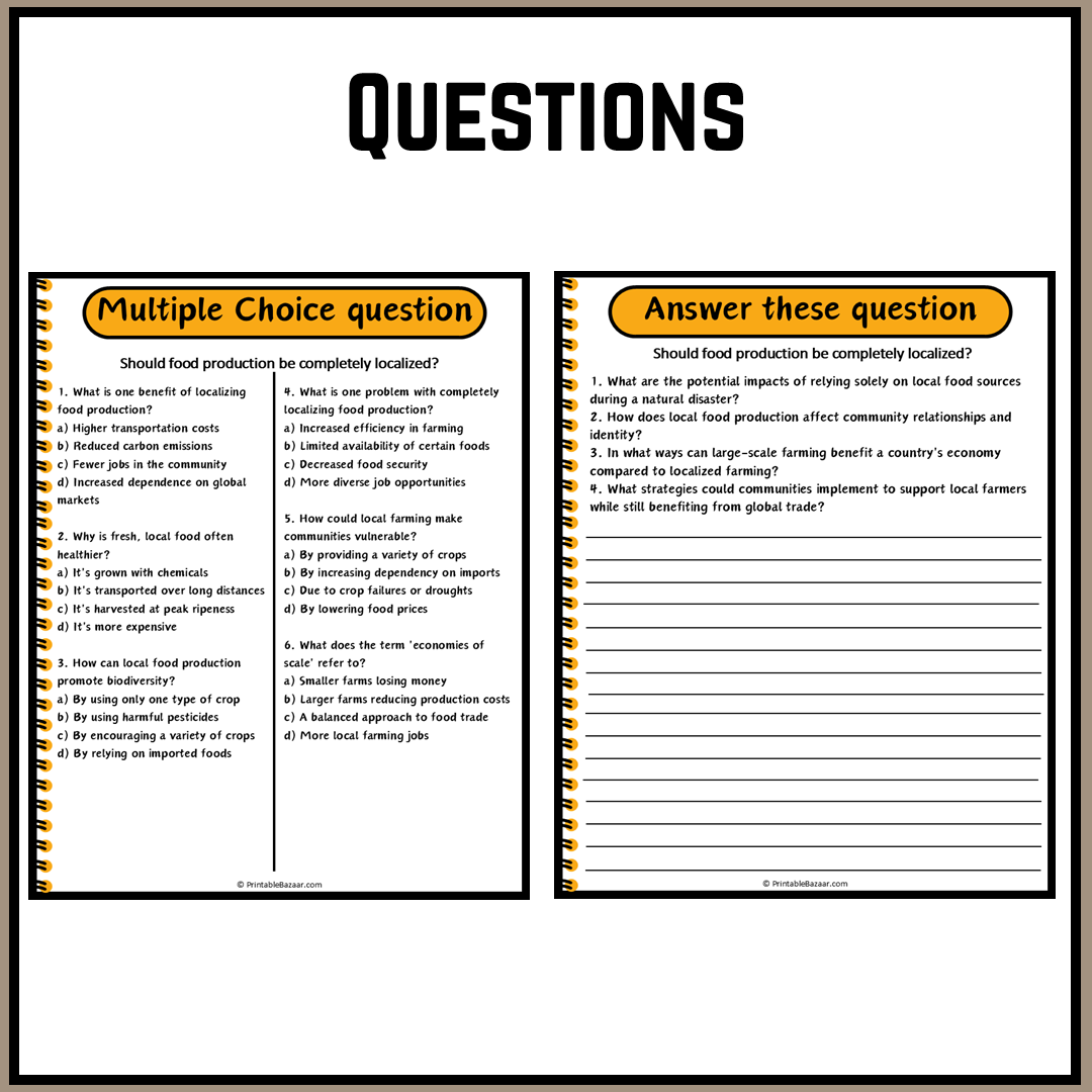 Should food production be completely localized? | Debate Case Study Worksheet