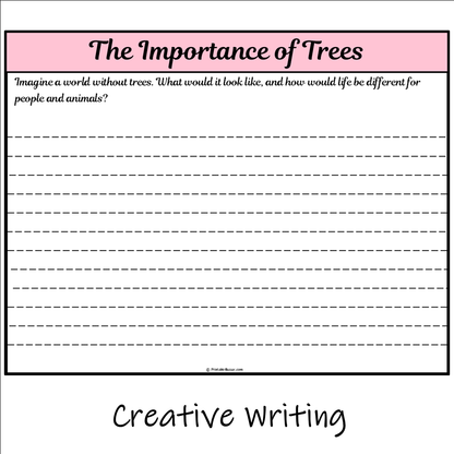 The Importance of Trees | Main Idea and Supporting Details Reading Passage and Questions