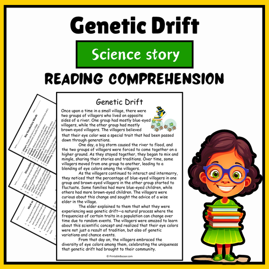 Genetic Drift | Science Story Reading Comprehension Activity