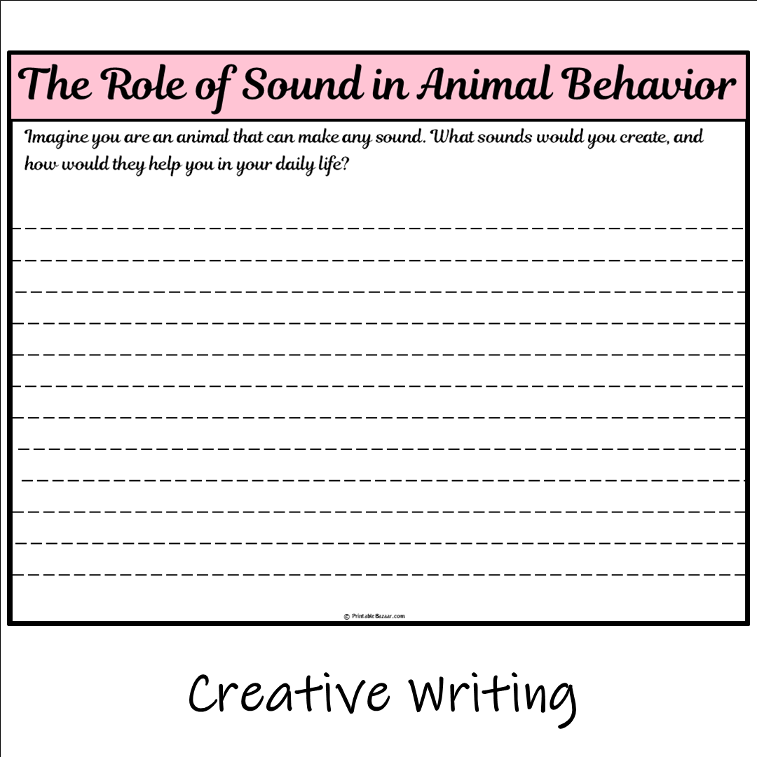 The Role of Sound in Animal Behavior | Main Idea and Supporting Details Reading Passage and Questions