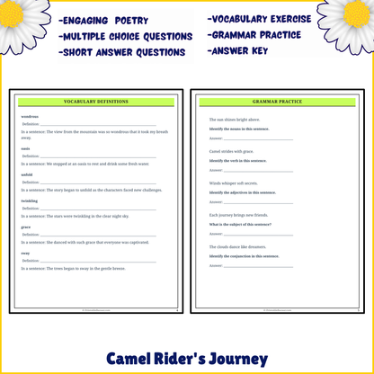 Camel Rider's Journey | Poem Grammar Worksheet Printable Activity