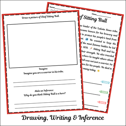 Chief Sitting Bull | Short Reading Comprehension Creative Worksheet