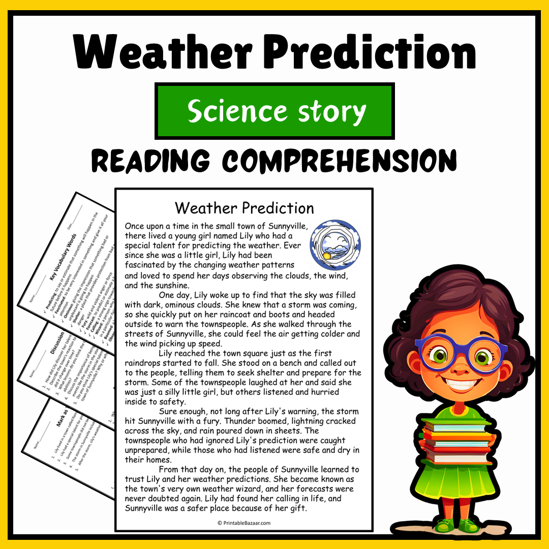 Weather Prediction | Science Story Reading Comprehension Activity