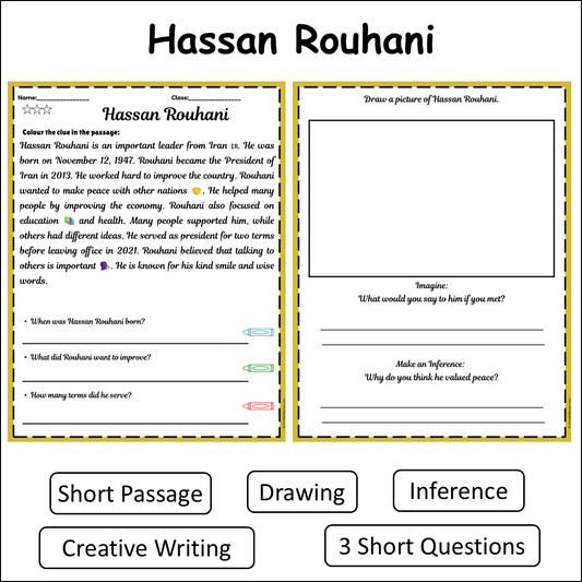 Hassan Rouhani | Short Reading Comprehension Creative Worksheet