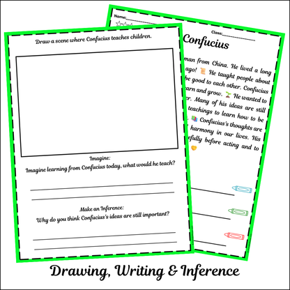 Confucius | Short Reading Comprehension Creative Worksheet