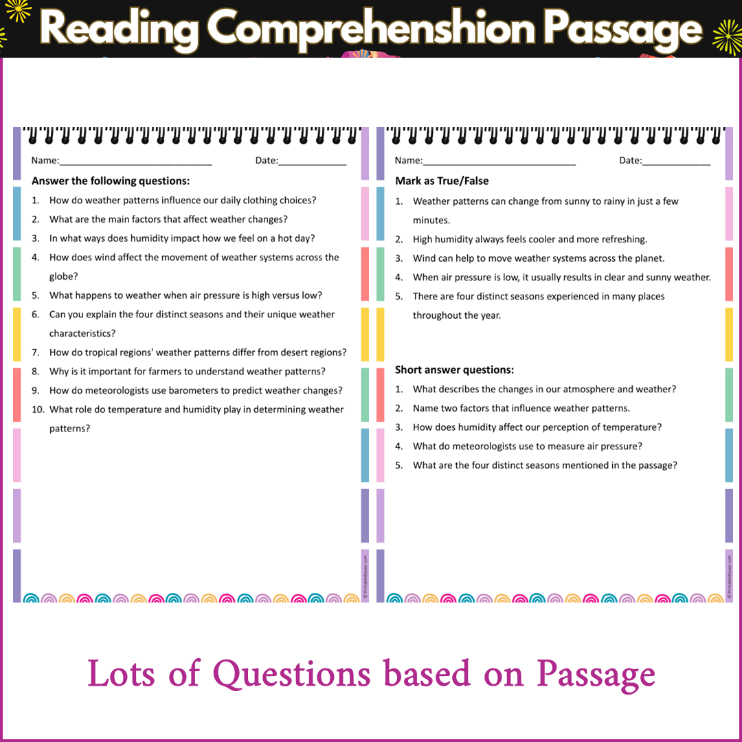 Weather Patterns | Reading Comprehension Passage and Questions