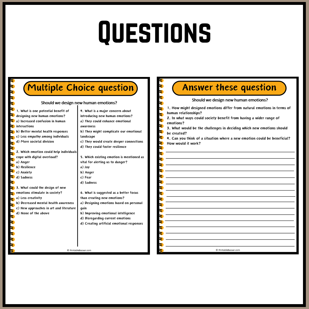 Should we design new human emotions? | Debate Case Study Worksheet