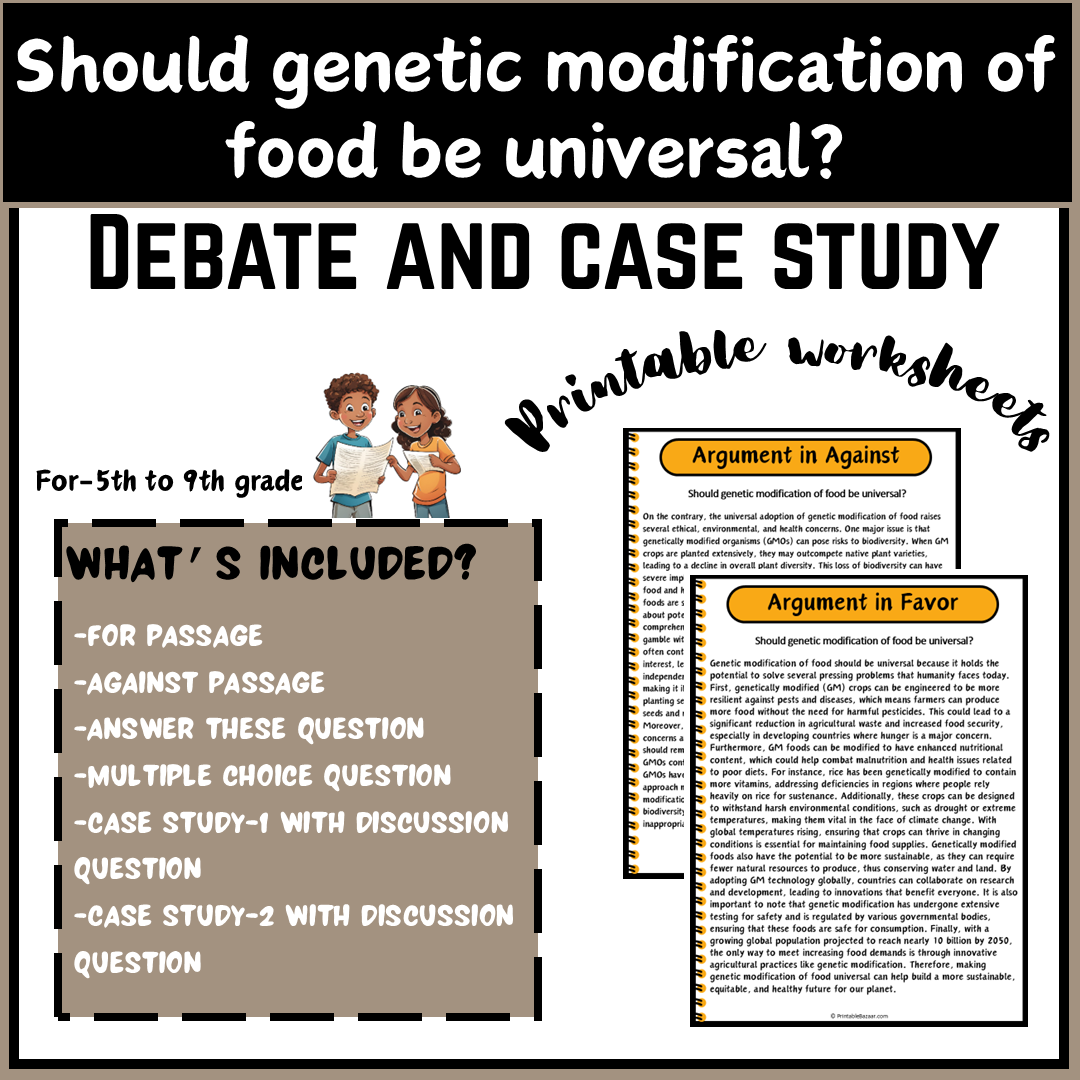 Should genetic modification of food be universal? | Debate Case Study Worksheet