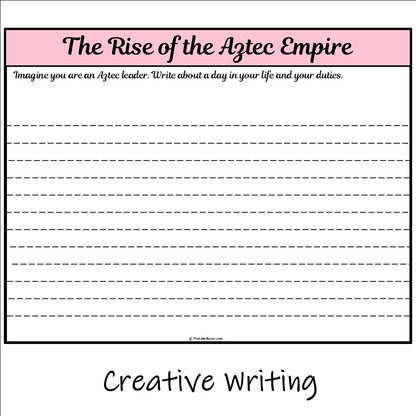 The Rise of the Aztec Empire | Main Idea and Supporting Details Reading Passage and Questions