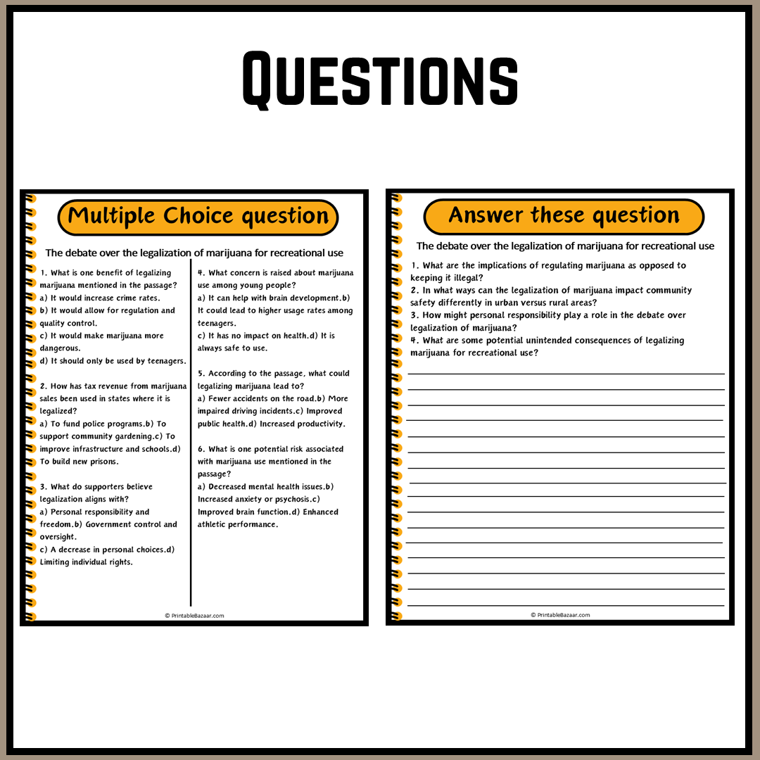 The debate over the legalization of marijuana for recreational use | Debate Case Study Worksheet