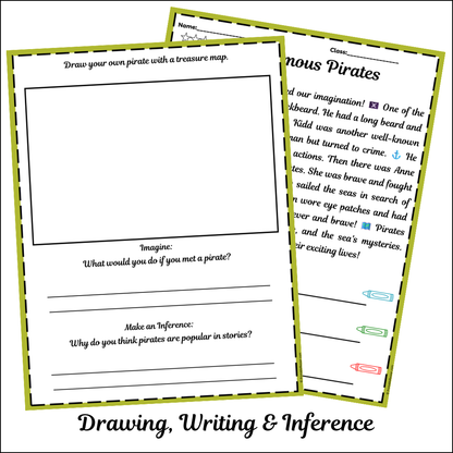 Famous Pirates | Short Reading Comprehension Creative Worksheet