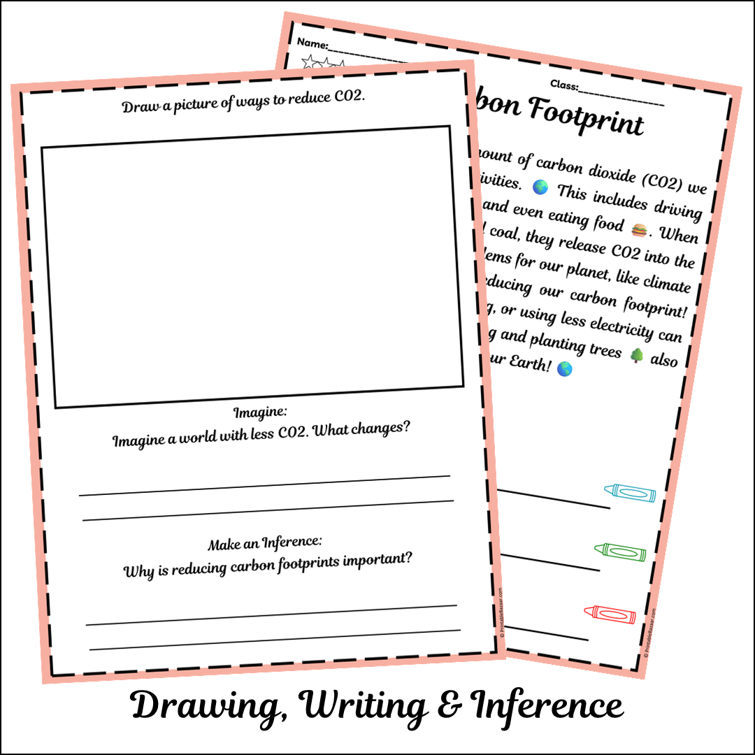 Carbon Footprint | Short Reading Comprehension Creative Worksheet