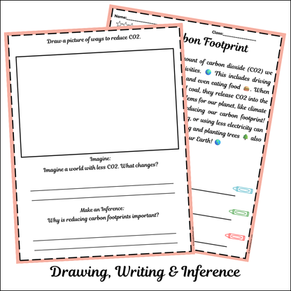 Carbon Footprint | Short Reading Comprehension Creative Worksheet