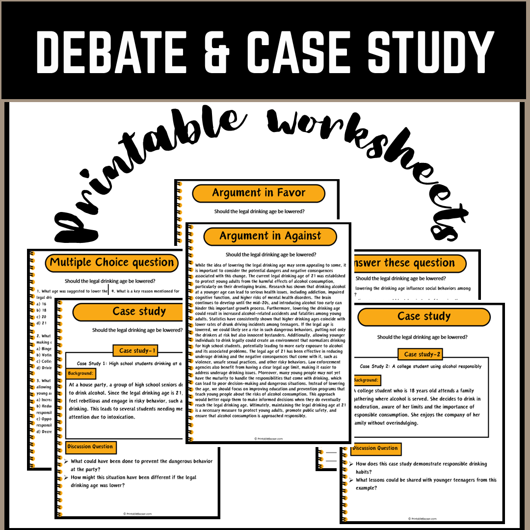 Should the legal drinking age be lowered? | Debate Case Study Worksheet