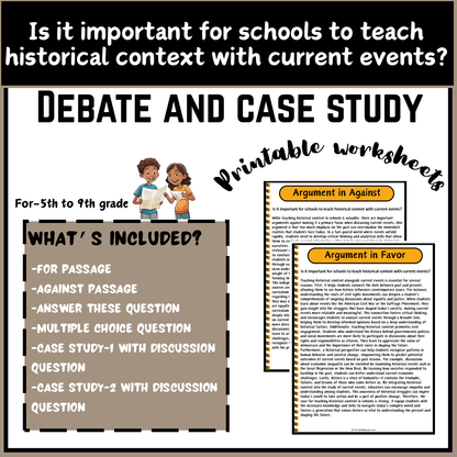 Is it important for schools to teach historical context with current events? | Debate Case Study Worksheet