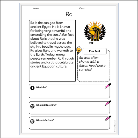 Ra | Reading Passage Comprehension Questions Writing Facts Worksheet