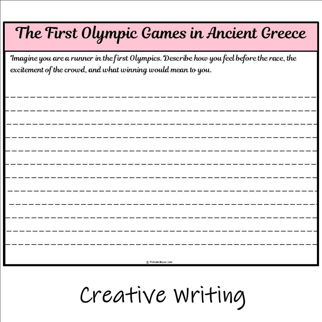 The First Olympic Games in Ancient Greece | Main Idea and Supporting Details Reading Passage and Questions