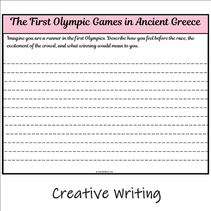 The First Olympic Games in Ancient Greece | Main Idea and Supporting Details Reading Passage and Questions