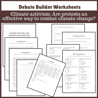 Climate activism: Are protests an effective way to combat climate change? | Favour and Against Worksheet Printable Activity