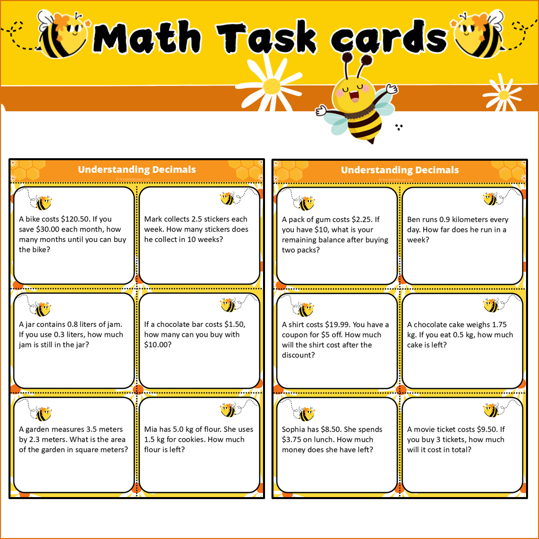 Understanding Decimals | Math Task Cards