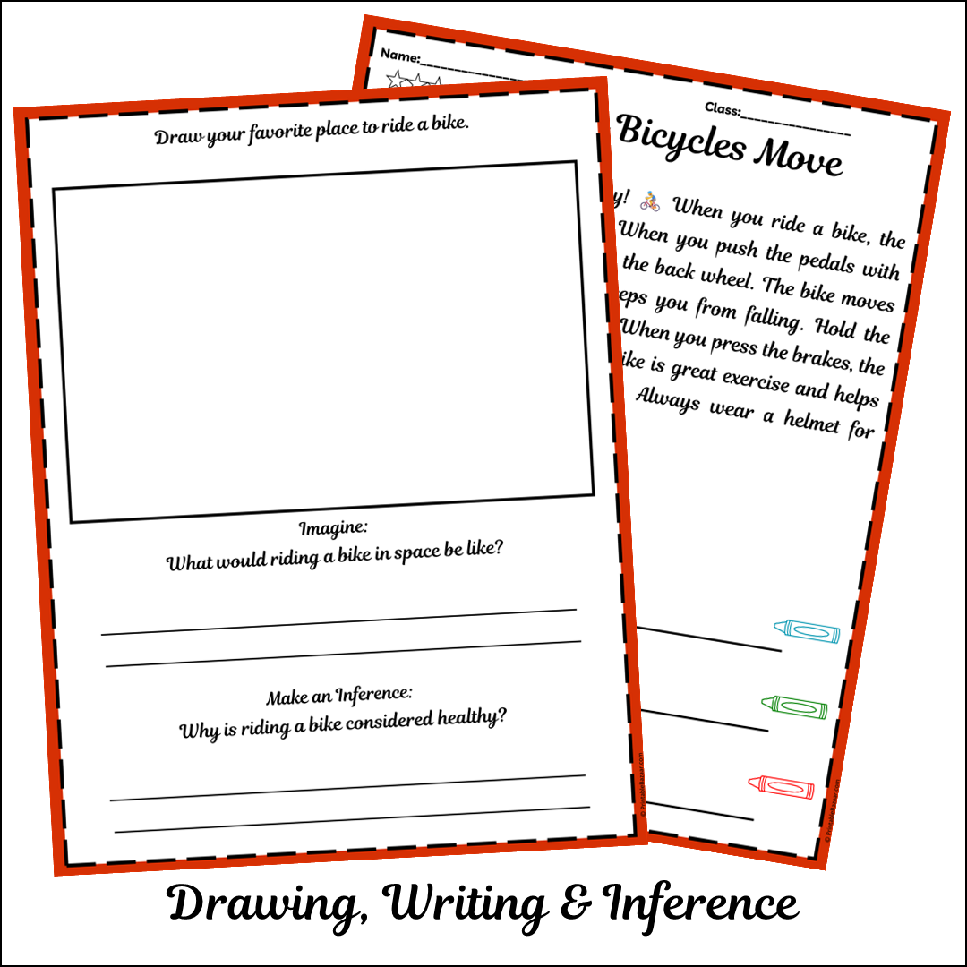 How Bicycles Move | Short Reading Comprehension Creative Worksheet