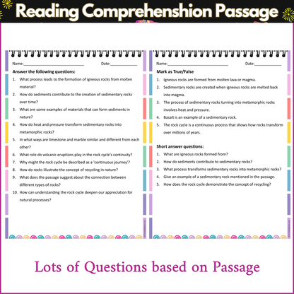 The Rock Cycle | Reading Comprehension Passage and Questions