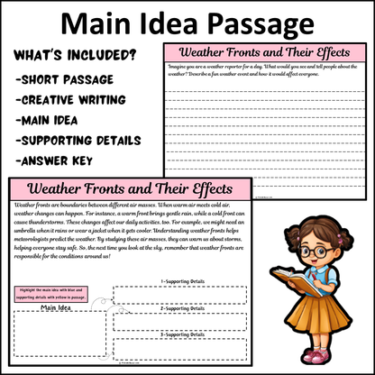 Weather Fronts and Their Effects | Main Idea and Supporting Details Reading Passage and Questions