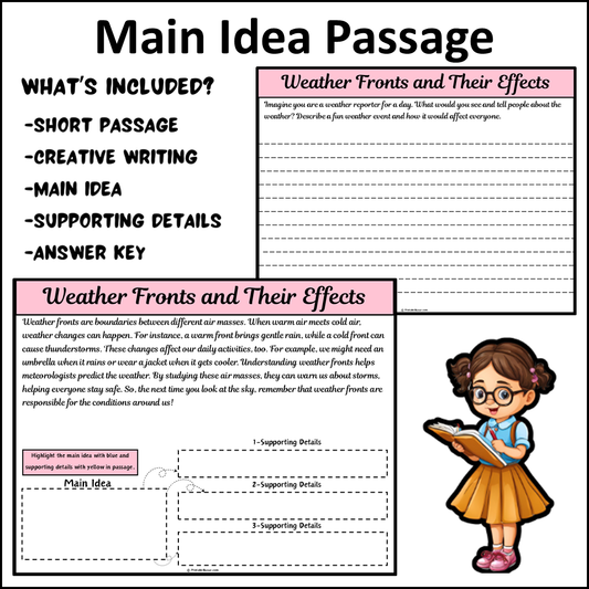 Weather Fronts and Their Effects | Main Idea and Supporting Details Reading Passage and Questions