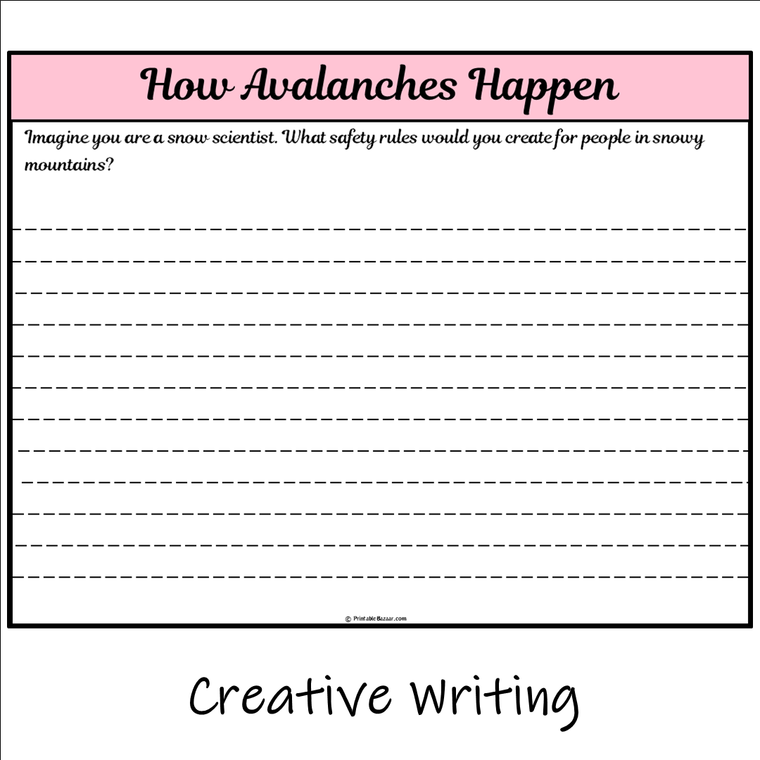 How Avalanches Happen | Main Idea and Supporting Details Reading Passage and Questions
