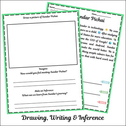 Sundar Pichai | Short Reading Comprehension Creative Worksheet