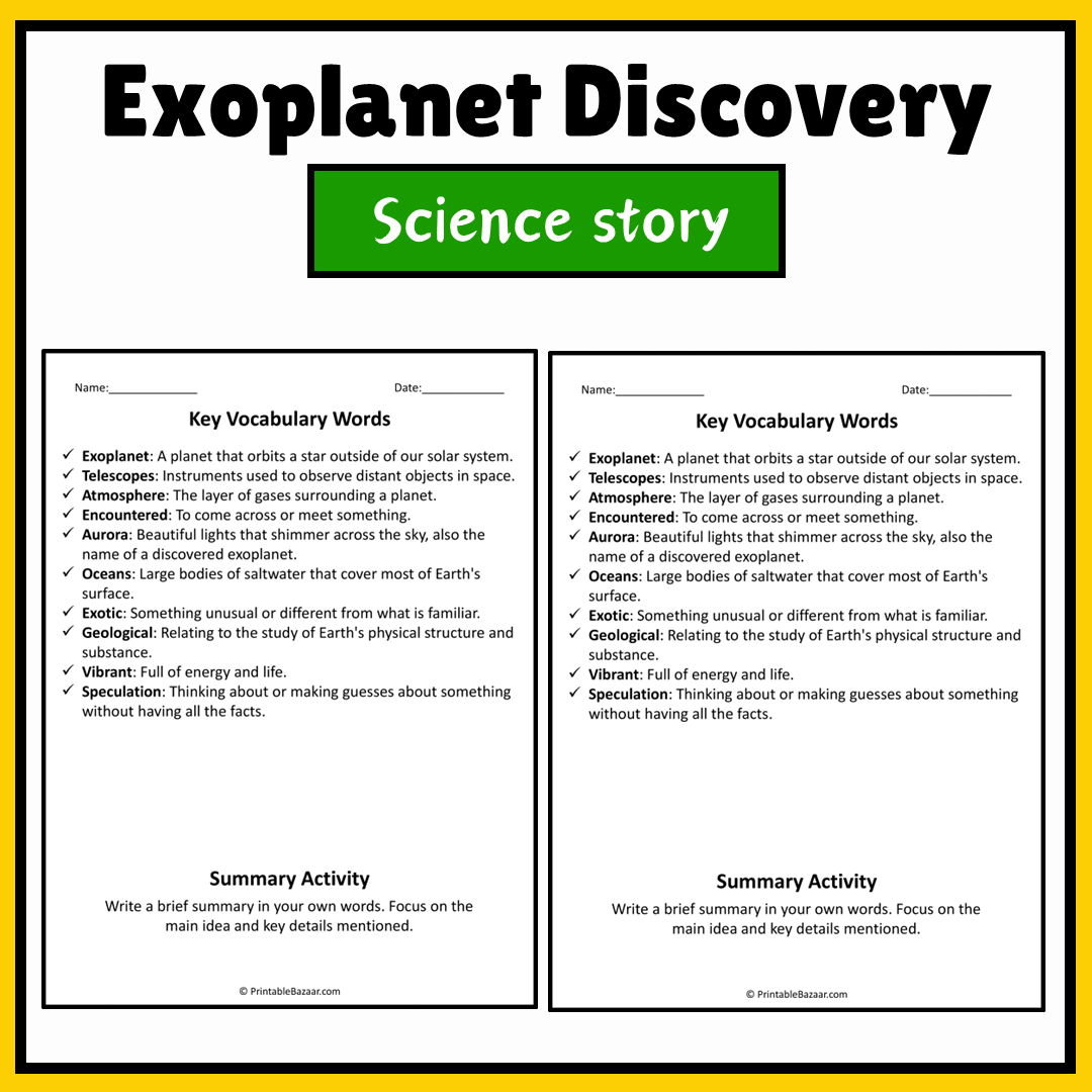 Exoplanet Discovery | Science Story Reading Comprehension Activity