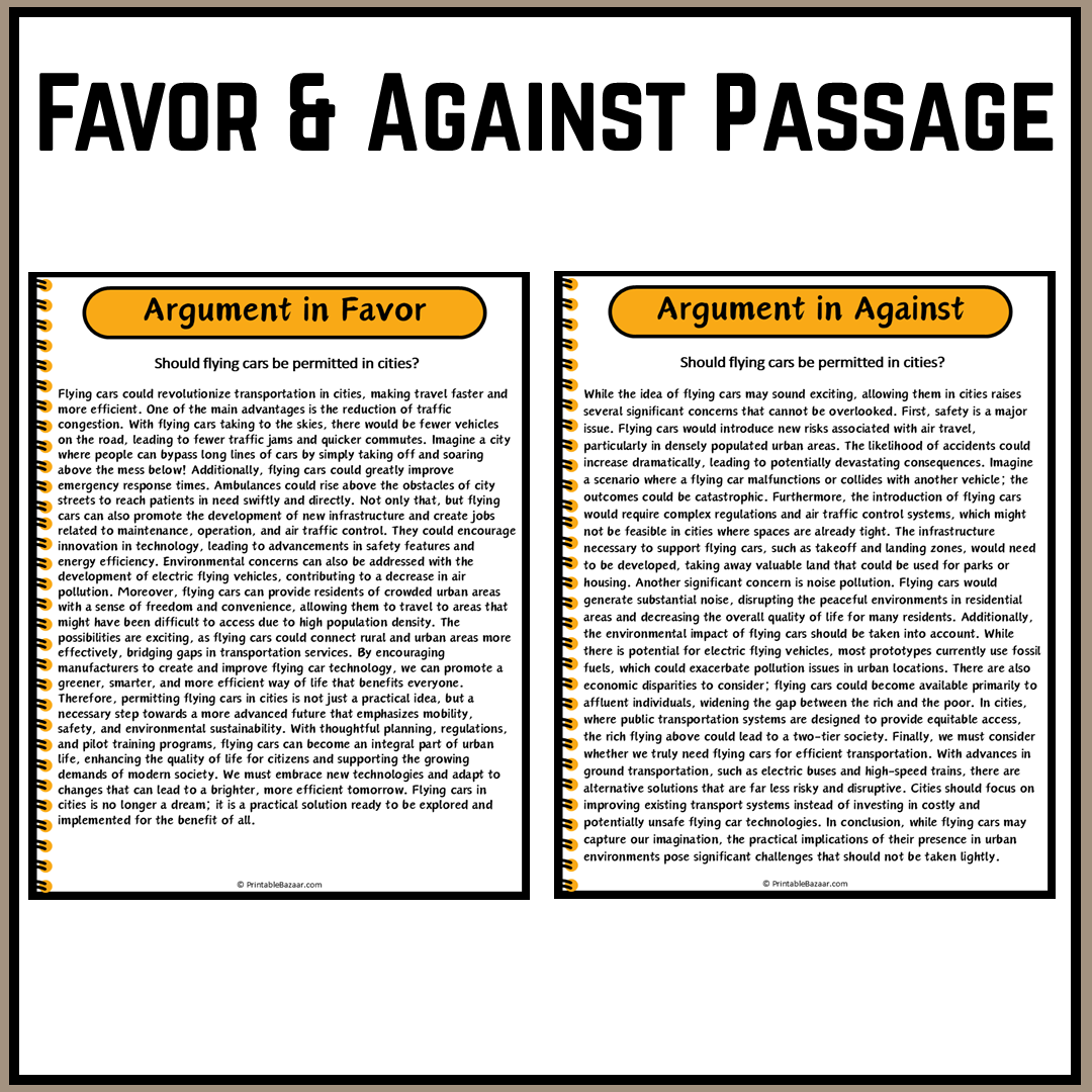 Should flying cars be permitted in cities? | Debate Case Study Worksheet