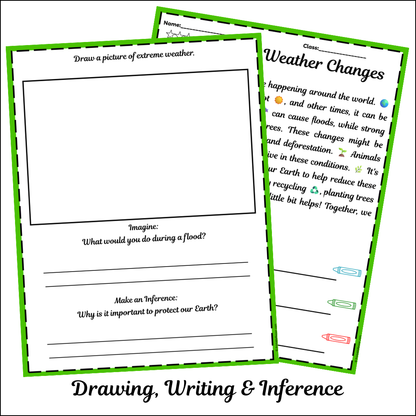 Extreme Weather Changes | Short Reading Comprehension Creative Worksheet