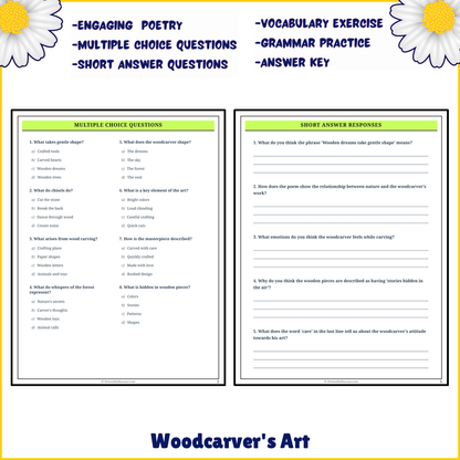 Woodcarver's Art | Poem Grammar Worksheet Printable Activity