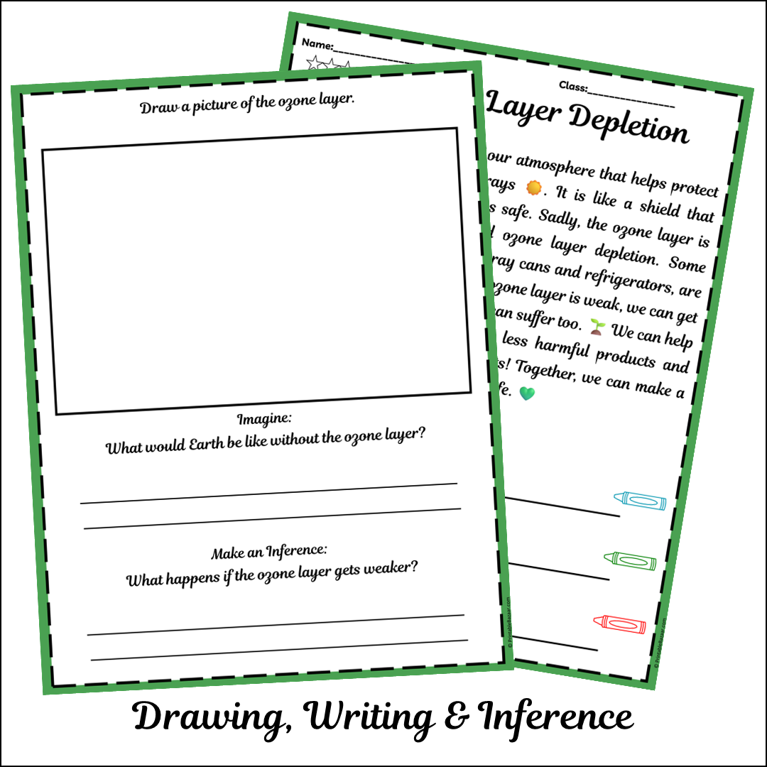 Ozone Layer Depletion | Short Reading Comprehension Creative Worksheet