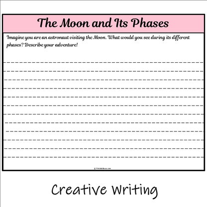 The Moon and Its Phases | Main Idea and Supporting Details Reading Passage and Questions