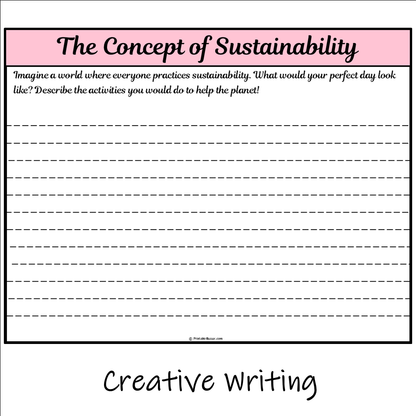 The Concept of Sustainability | Main Idea and Supporting Details Reading Passage and Questions